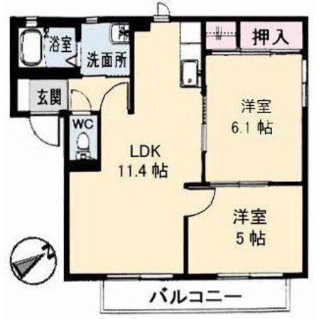 グレイス光　Ａ棟の物件間取画像